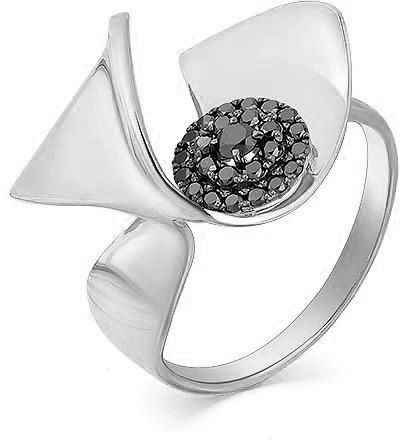 Кольцо B-16523-C с Черным бриллиантом