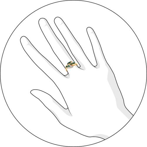 Кольцо с Изумрудом C-01045-H 1