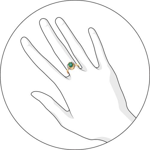 Кольцо с Изумрудом C-01047-F 1