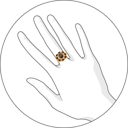 Кольцо с раухтопазом G-1285-F 1