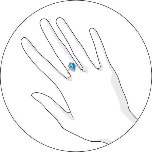 Кольцо с Топазом G-1298-H 1