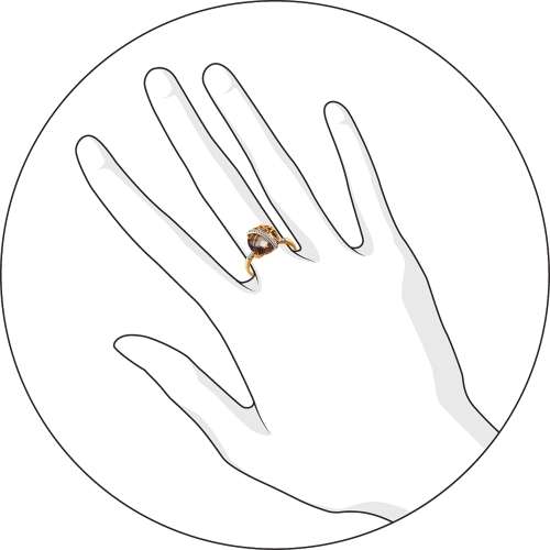 Кольцо с раухтопазом G-1389-I 1