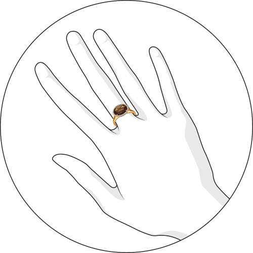 Кольцо с раухтопазом G-1392-F 1