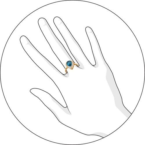 Кольцо с Топазом G-1392-H 1