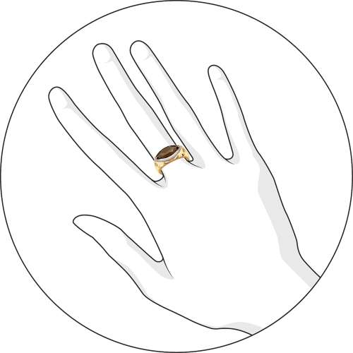 Кольцо с раухтопазом G-1398-C 1