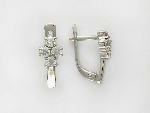 Серьги с Фианитом J-1С12477-A