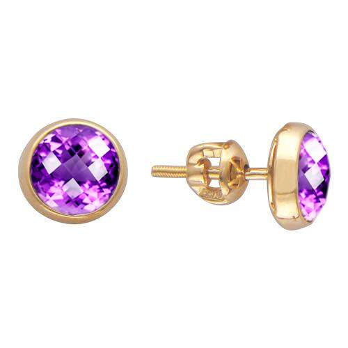 Серьги с аметистами J-1С315108--A