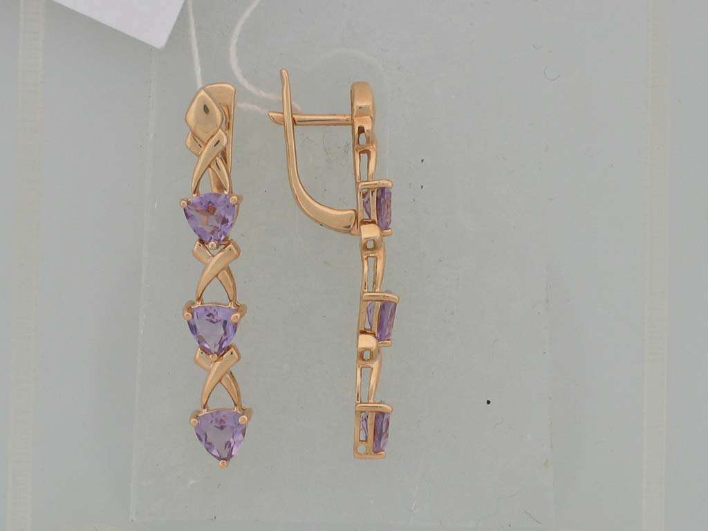 Серьги с аметистами J-1С32046-A
