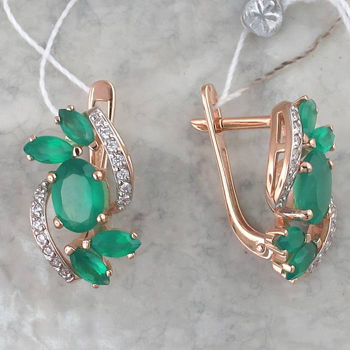 Серьги с агатами J-1С4111278--C