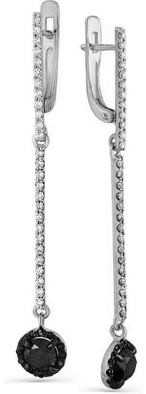 Серьги B-16461-D с Черным бриллиантом