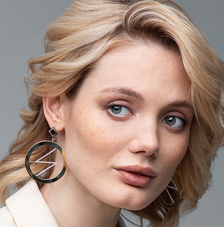 Серьги с бриллиантами B-16557-J 1