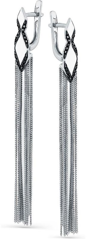 Серьги B-16745-I с Черным бриллиантом