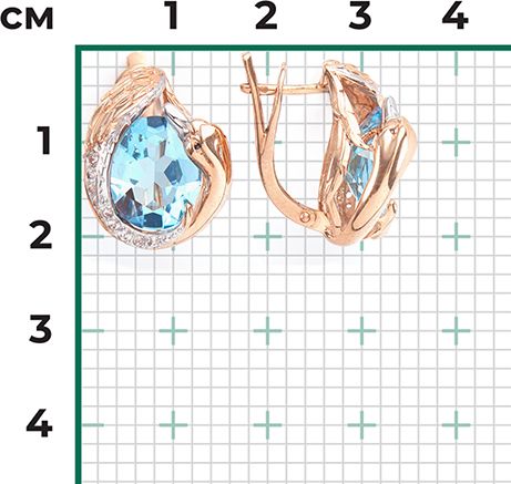 Серьги с топазами B-21982-E 2