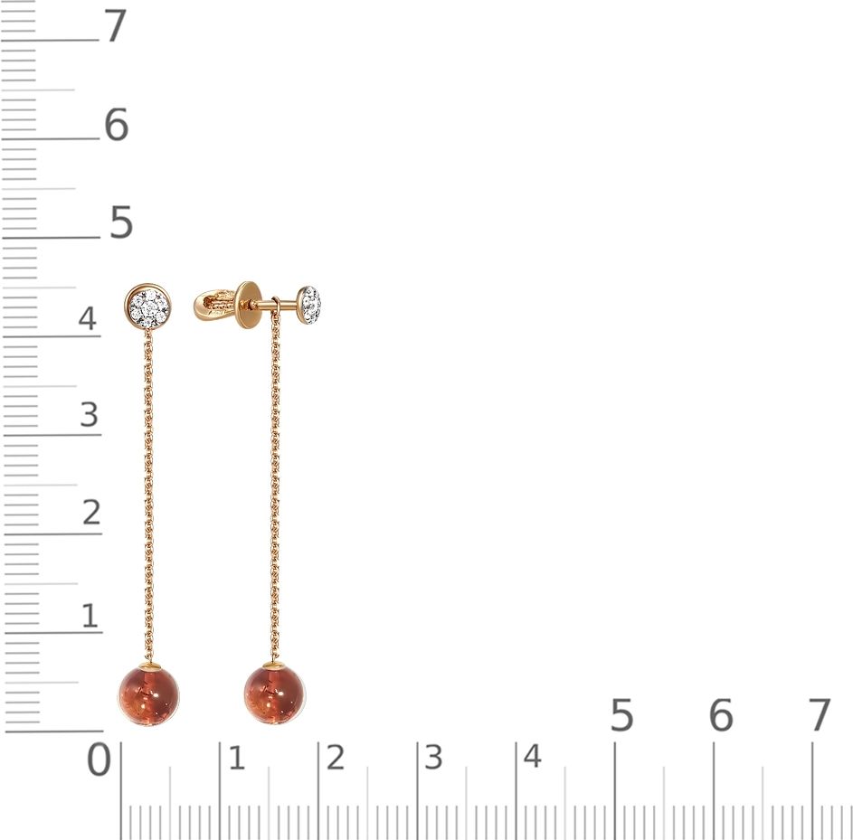 Янтарные серьги B-38131-F 2