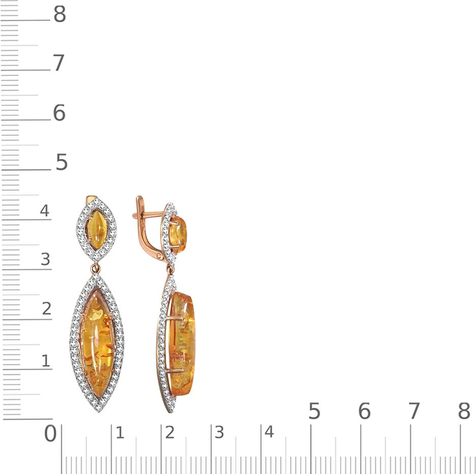 Янтарные серьги B-38412-I 2