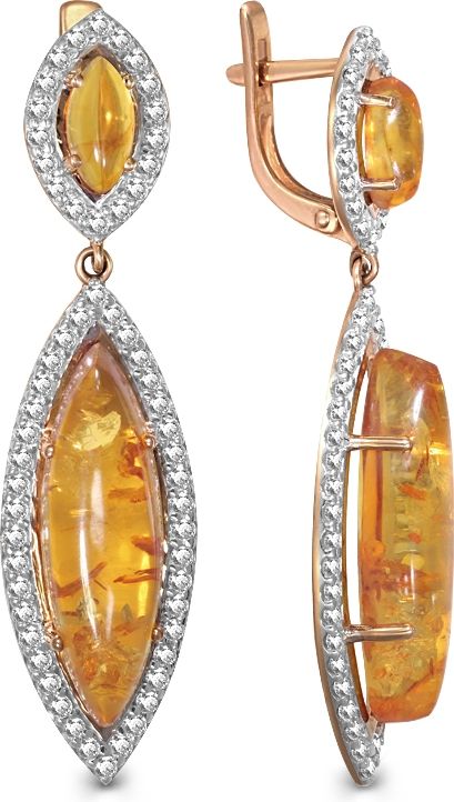 Янтарные серьги B-38412-I