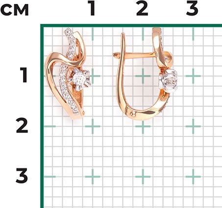 Серьги с бриллиантами B-44070-A 2