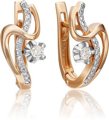 Серьги с бриллиантами B-44070-A