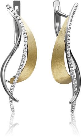 Серьги с бриллиантами B-44077-F