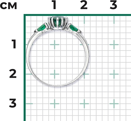 Кольцо с Изумрудом B-44194-B 2