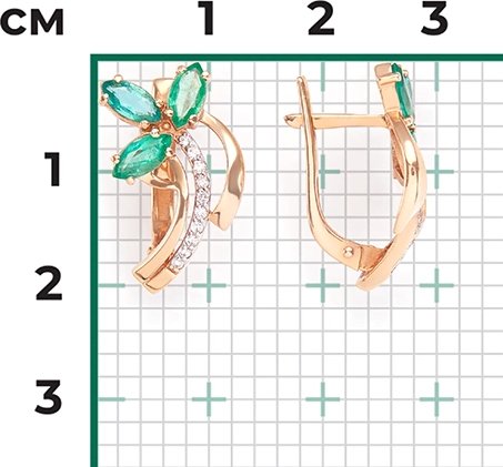 Серьги с изумрудами B-44269-I 2