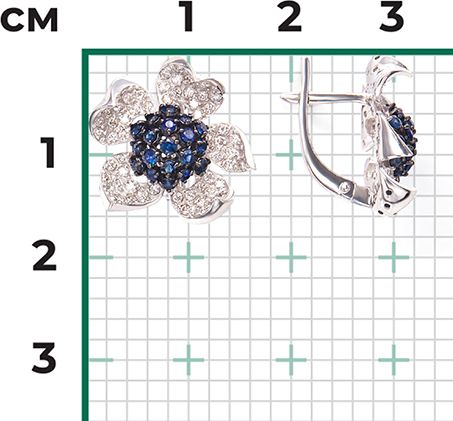Серьги с сапфиром B-44323-D 2