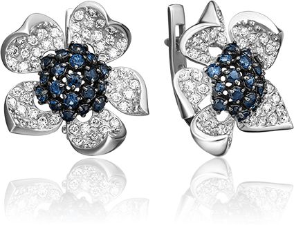 Серьги с сапфиром B-44323-D