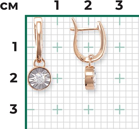 Серьги с бриллиантами B-44361-C 2