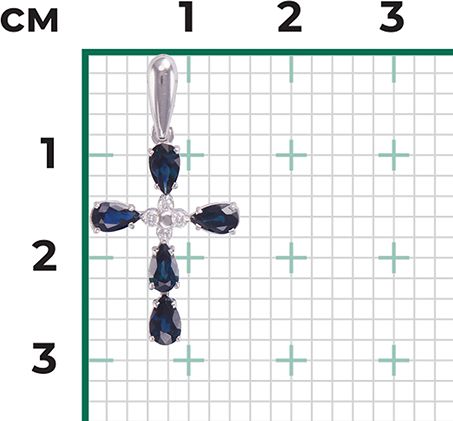 Подвеска с сапфирами B-44366-I 2