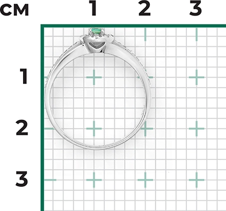 Кольцо с Изумрудом B-44435-C 2