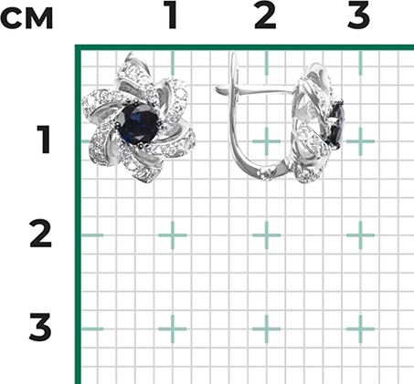 Серьги с сапфиром B-44574-D 2