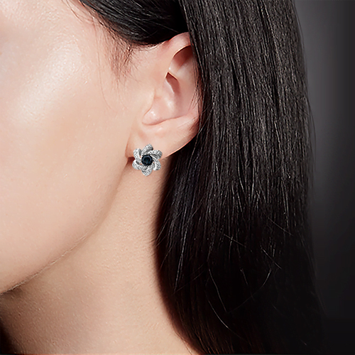 Серьги с сапфиром B-44574-D 1