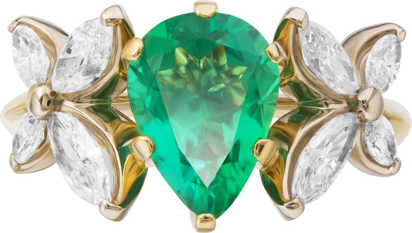 Кольцо с Изумрудом B-48048-D 2