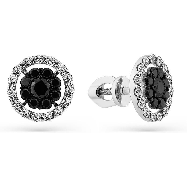 Серьги B-50006-F с Черным бриллиантом