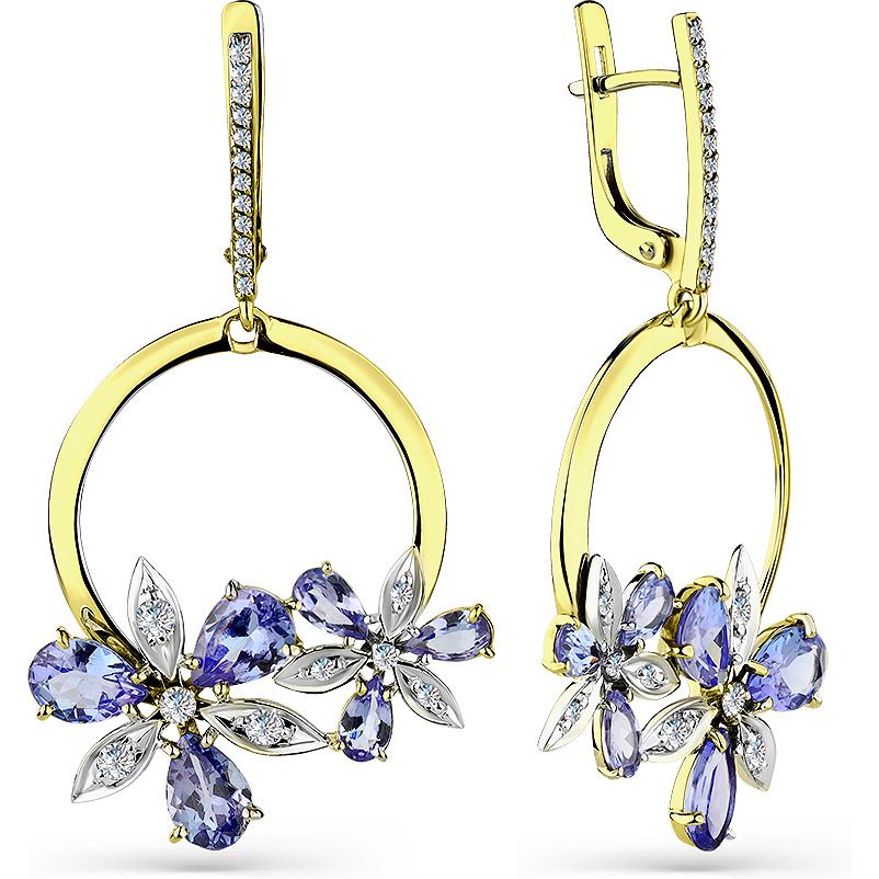 Серьги с Танзанитом B-50174-F