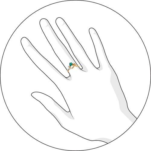 Кольцо с Изумрудом C-01034-F 1
