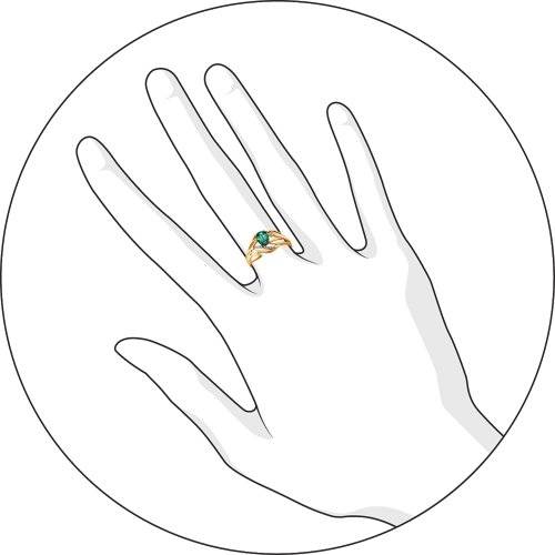 Кольцо с Изумрудом C-01052-F 1