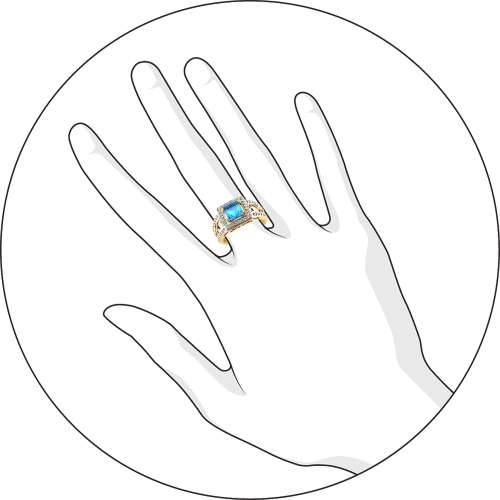 Кольцо с Топазом G-1305-H 1