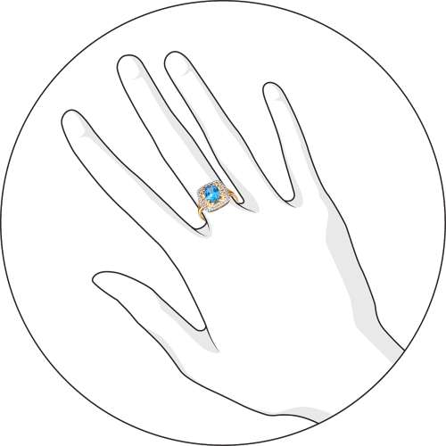 Кольцо с Топазом G-1322-A 1