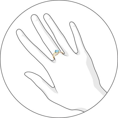 Кольцо с Топазом G-1384-A 1