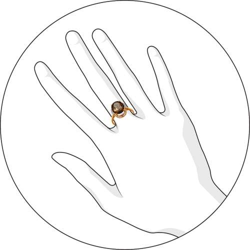 Кольцо с раухтопазом G-1390-F 1