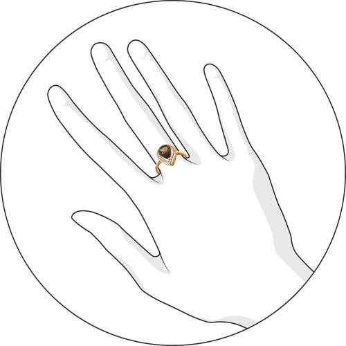 Кольцо с раухтопазом G-1393-A 1
