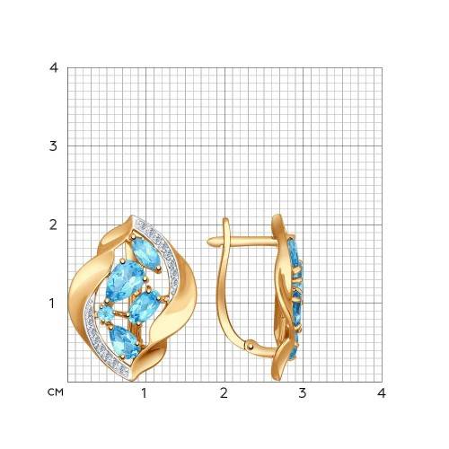Серьги с топазами G-2461-C 1