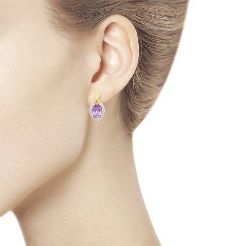 Серьги с аметистами G-2536-A 1