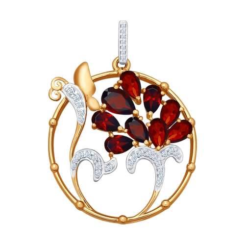 Подвеска с гранатами G-3112-B