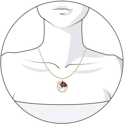 Подвеска с гранатами G-3112-B 1