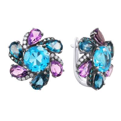 Серьги с топазами 5-28210R_SR_DL_AM_BT_W-7 1