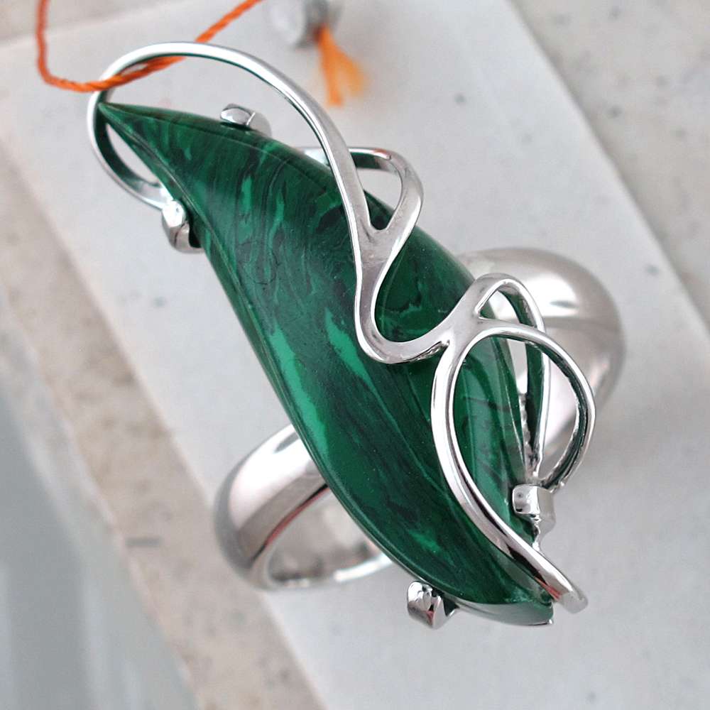 КОЛЬЦО 32-10К45470652-G c Малахитом