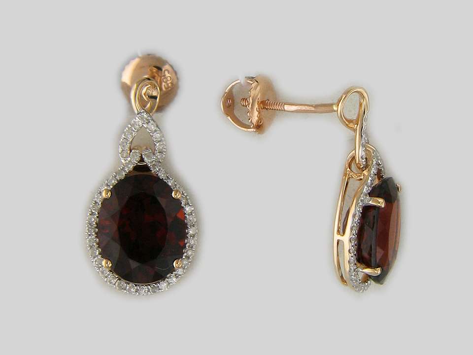 Серьги с Гранатами 33-7С611140-F