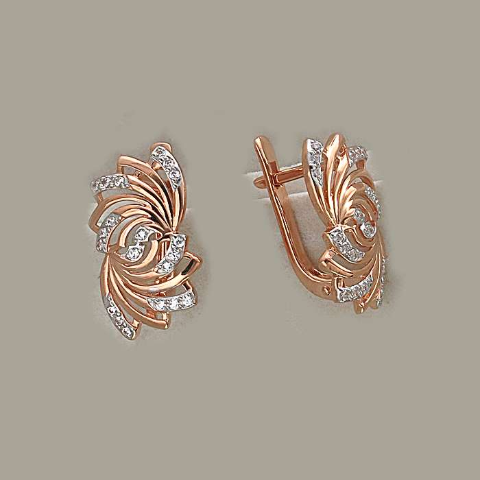 Серьги с Фианитом 44-12С11047-G